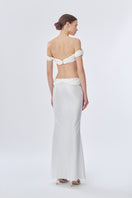 Off-white princess maxi skirt by Stolen Stores featuring a flowing, elegant design and waistband detail.