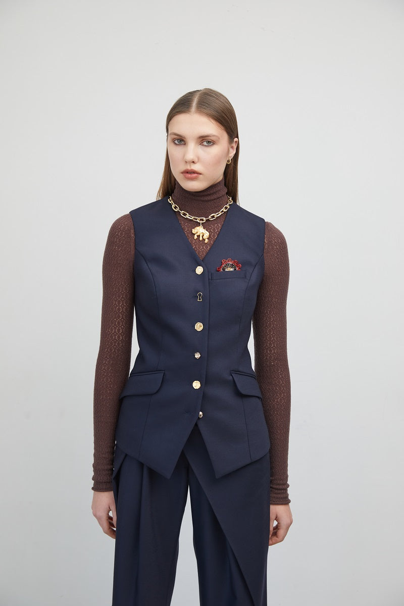 NEW LOOK VEST IN NAVY BLUE - CULT MIA