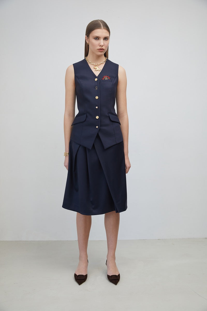 NEW LOOK VEST IN NAVY BLUE - CULT MIA