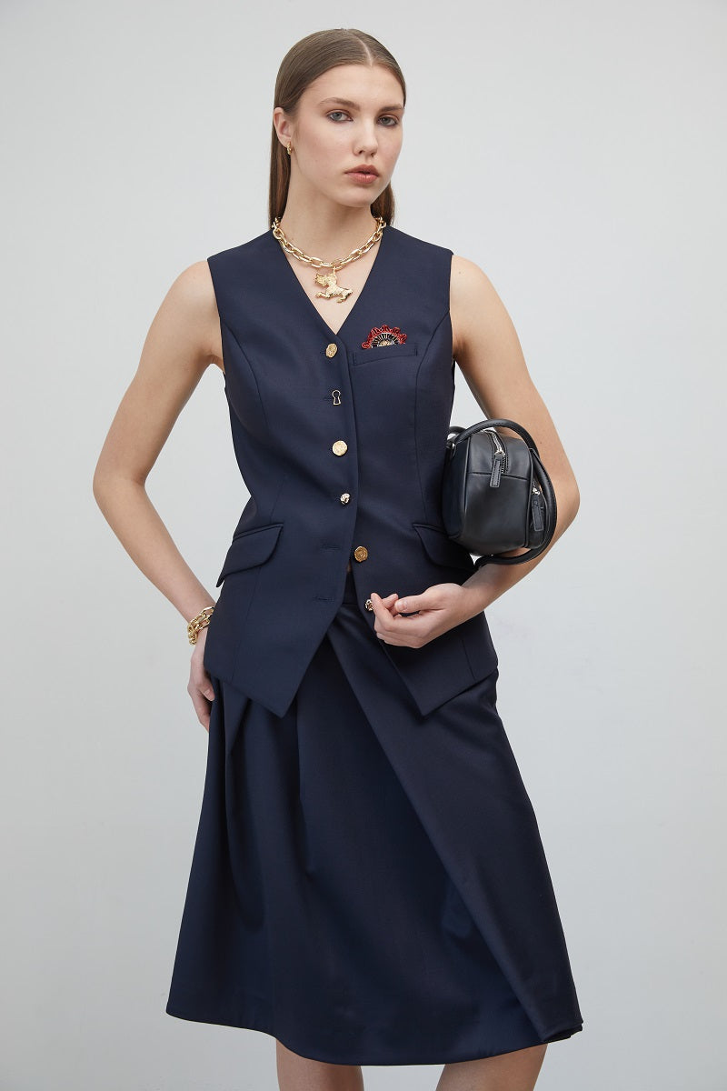 NEW LOOK VEST IN NAVY BLUE - CULT MIA