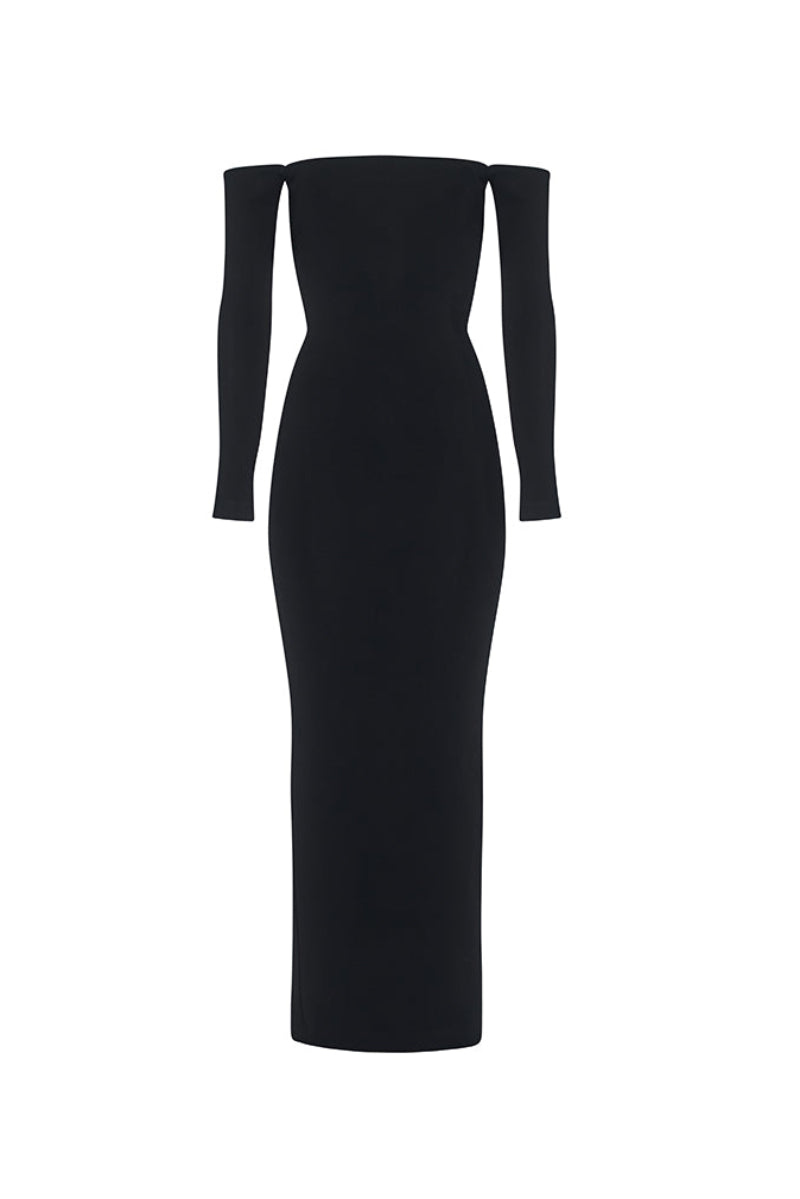 BLACK STONE ORCHID EMBELLISHED V-NECK DRESS | CULT MIA | Tracy Studio BLACK STONE ORCHID EMBELLISHED V-NECK DRESS | CULT MIA | Tracy Studio