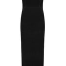 Nana Gotti Delara Maxi Dress in flowing fabric with a stylish silhouette, displayed on a hanger against a plain background.