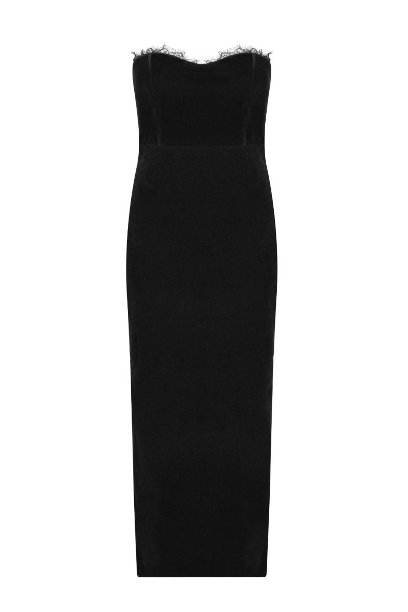 UNDRESS OLIVIA Black MIDI BODYCON DRESS WITH SQUARE NECKLINE | Cult Mia UNDRESS OLIVIA Black MIDI BODYCON DRESS WITH SQUARE NECKLINE | Cult Mia