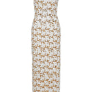 Nana Gotti Solana Maxi Dress in flowing fabric with a vibrant print, perfect for summer wear and elegant occasions.
