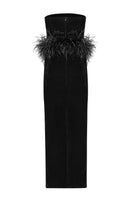 Nana Gotti Aurel Midi Dress displayed on a hanger with flowing fabric and stylish design, perfect for casual or semi-formal occasions.