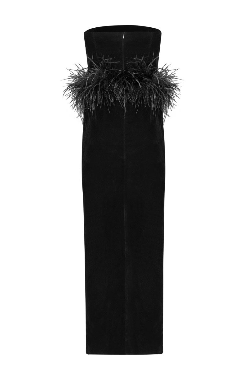 Nana Gotti Aurel Midi Dress displayed on a hanger with flowing fabric and stylish design, perfect for casual or semi-formal occasions.