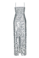 Nana Gotti Kayra Maxi Dress with flowing fabric and elegant design, shown in a full-length view on a model.