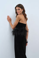 Nana Gotti Aurel midi dress with flowing fabric and elegant design, displayed in a professional fashion photoshoot.