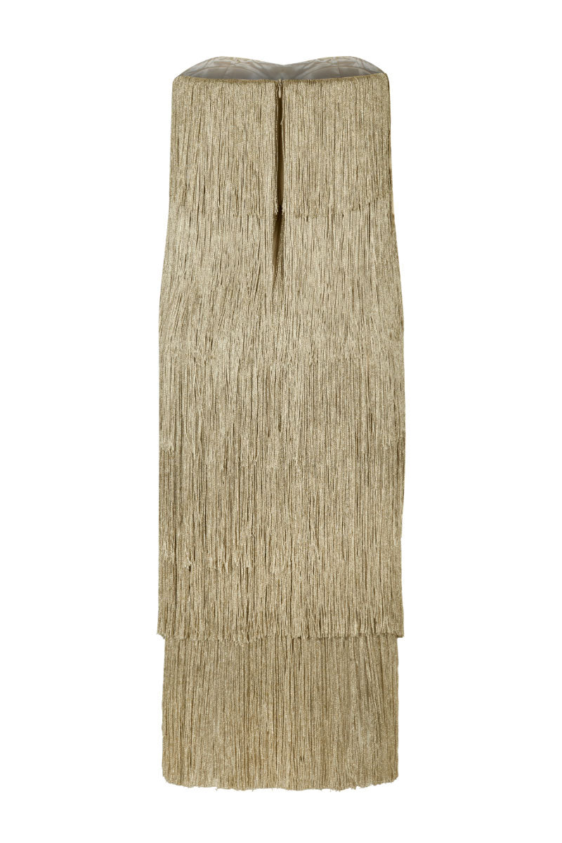 Nana Gotti HELIA maxi dress in flowing fabric, featuring elegant design and vibrant color, perfect for summer or special occasions.