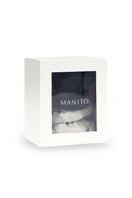 Set of MANITO puff hair scrunchies in gray, black, pink, and white for stylish hair accessories.