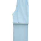 Blue MANITO Purity women's straight leg knit pants displayed on a model against a neutral background.