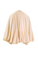 YASSMIN SALEH Quietude Ivory mini dress with ghost back design, elegant sleeveless style, perfect for summer events.