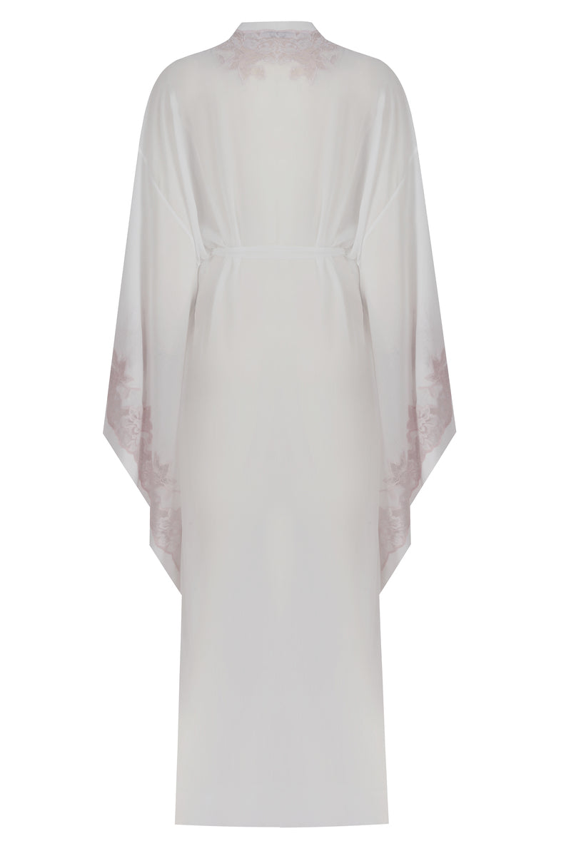 SOFIA SILKY CHIFFON OFF WHITE ROBE - CULT MIA