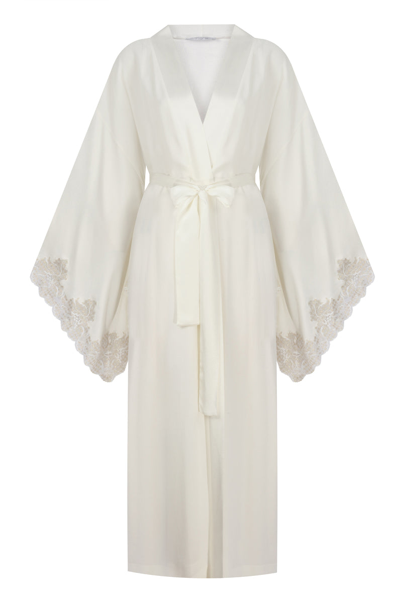 HERMIONE LONG OFF WHITE KIMONO - CULT MIA