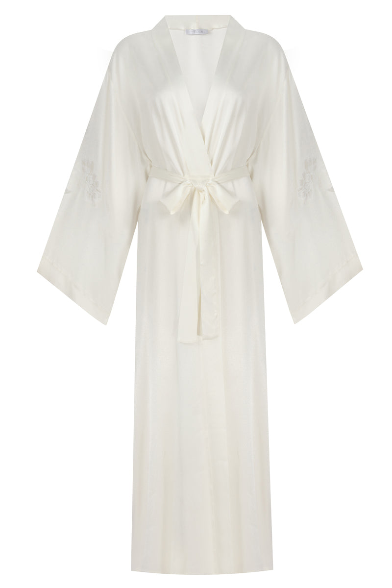 JEMIMA LONG OFF WHITE ROBE - CULT MIA