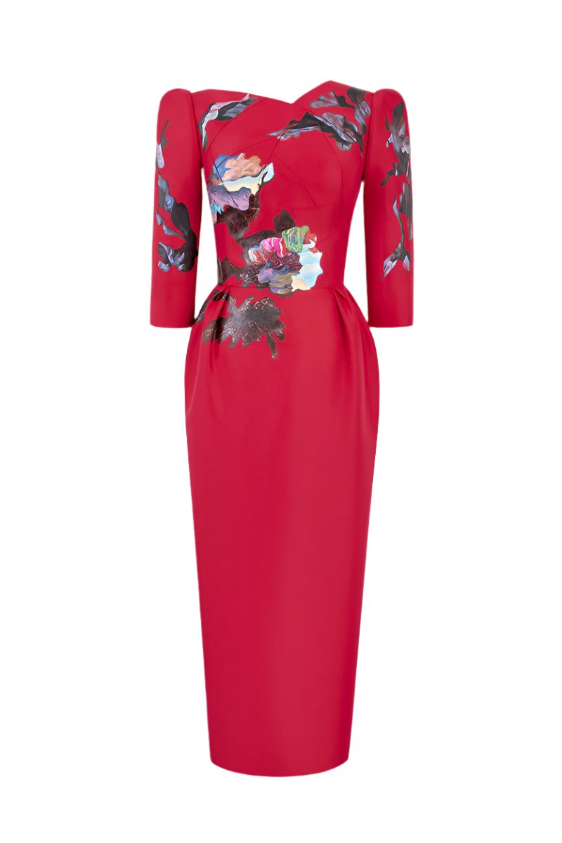 Tiny Ink Blossom Horizon Midi Dress | Cult Mia Tiny Ink Blossom Horizon Midi Dress | Cult Mia