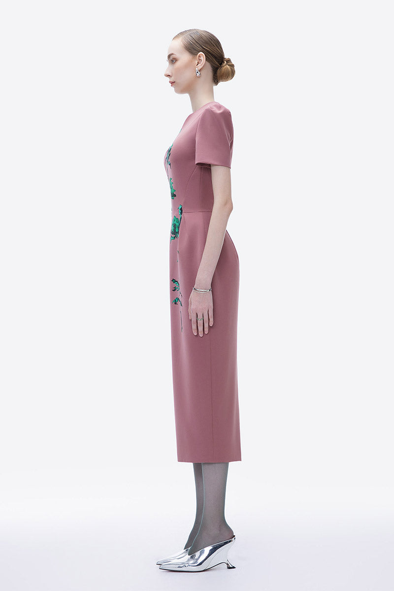 the painted pink dress MYSTIC ELEGANCE MIDI DRESS | CULT MIA