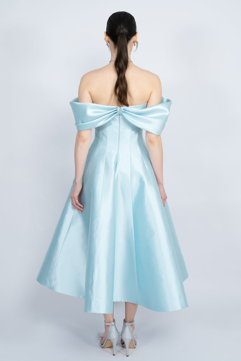 BLUE CORSETED BODICE MAXI DRESS - CULT MIA
