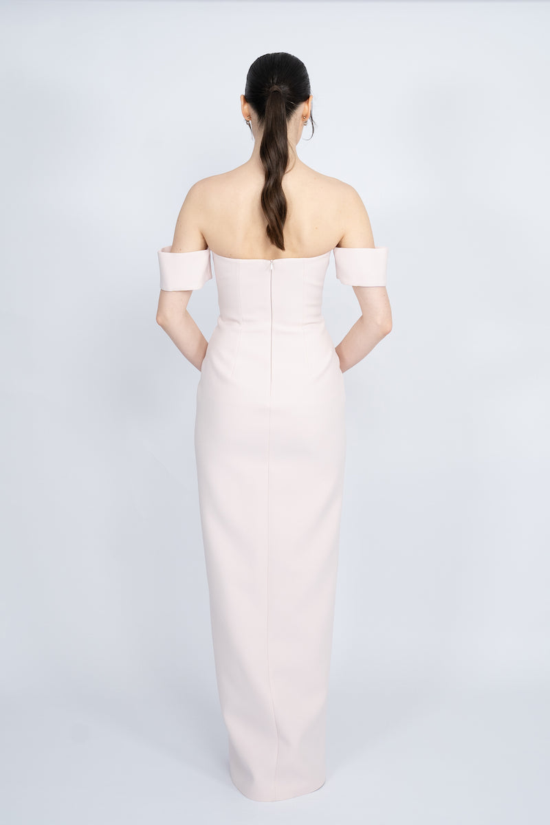 POWDER OFF-SHOULDER LONG DRESS - CULT MIA