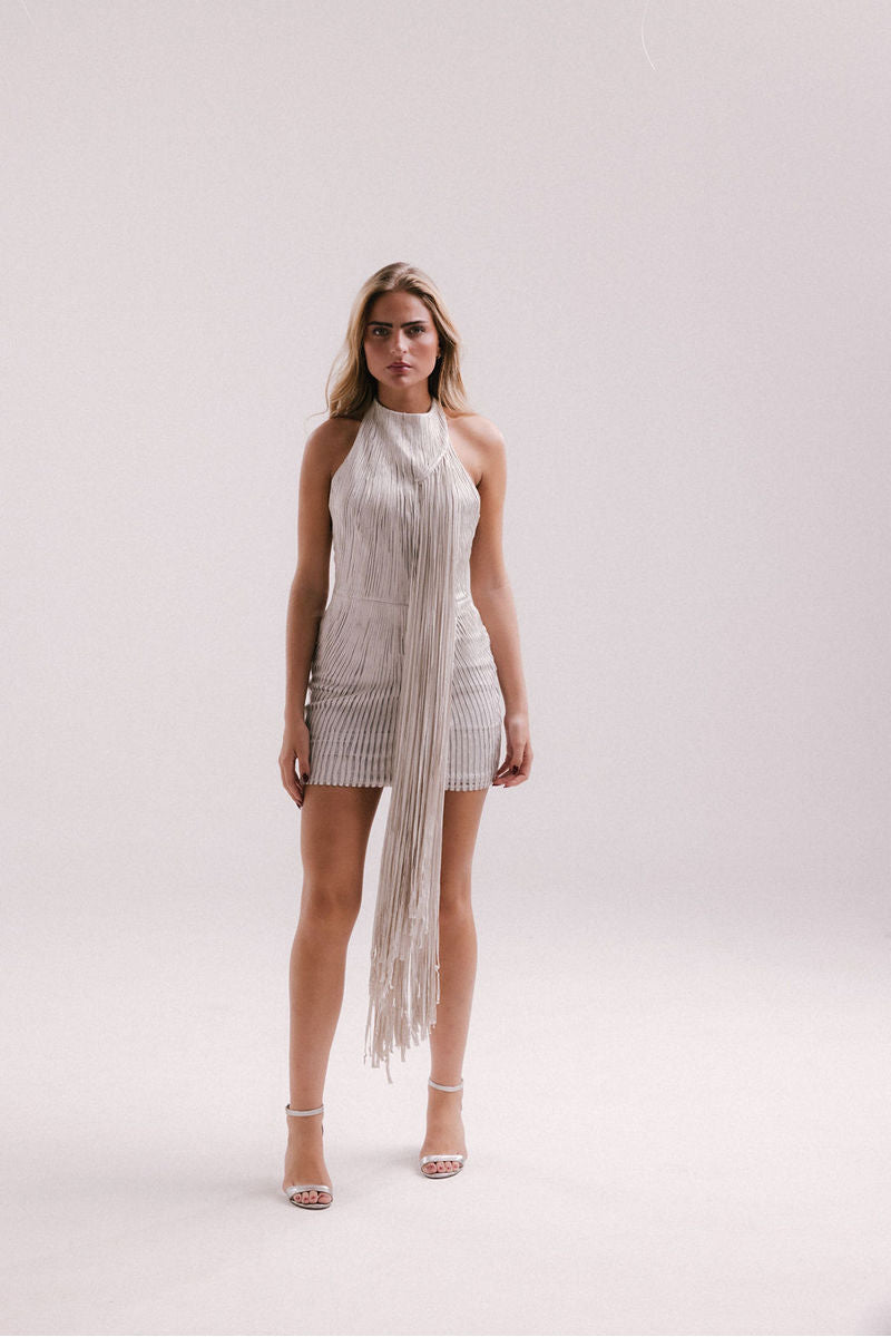 Francisco Arce LIOR mini dress featuring a stylish design, fitted silhouette, and fashionable details on a model.