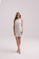 Francisco Arce TAIA mini dress in vibrant fabric, featuring a stylish silhouette and trendy design for fashionable wear.