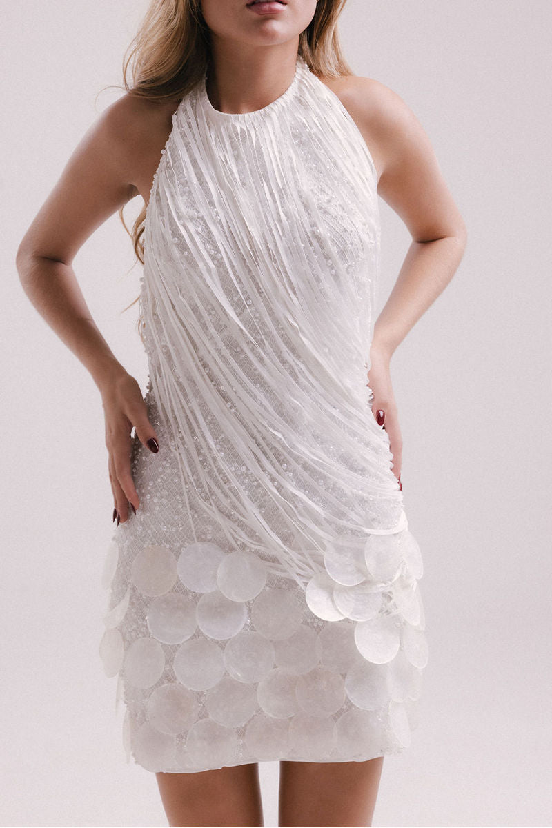 Francisco Arce TAIA mini dress in stylish fabric, featuring a sleek design, perfect for casual or semi-formal occasions.