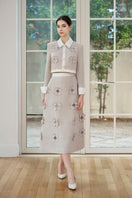 Rosee de Matin Giana cropped polycotton co-ord set with collared neck, featuring a stylish, coordinated top and bottom in soft fabric.