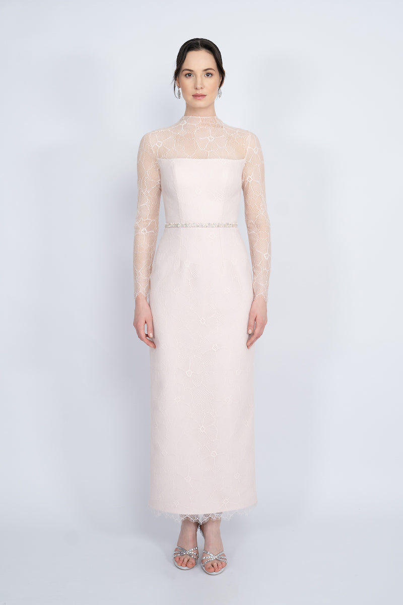 POWDER FULLY LACE COVERED MAXI DRESS - CULT MIA