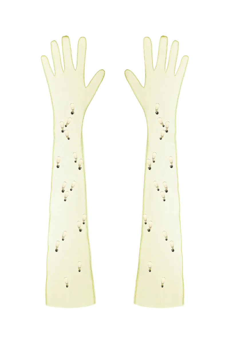 Baby yellow raindrop gloves by MOON / HAKAN YILDIRIM, soft and cozy gloves and mittens for children.
