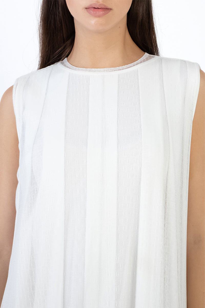 PLEATED DRESS IN WHITE - CULT MIA