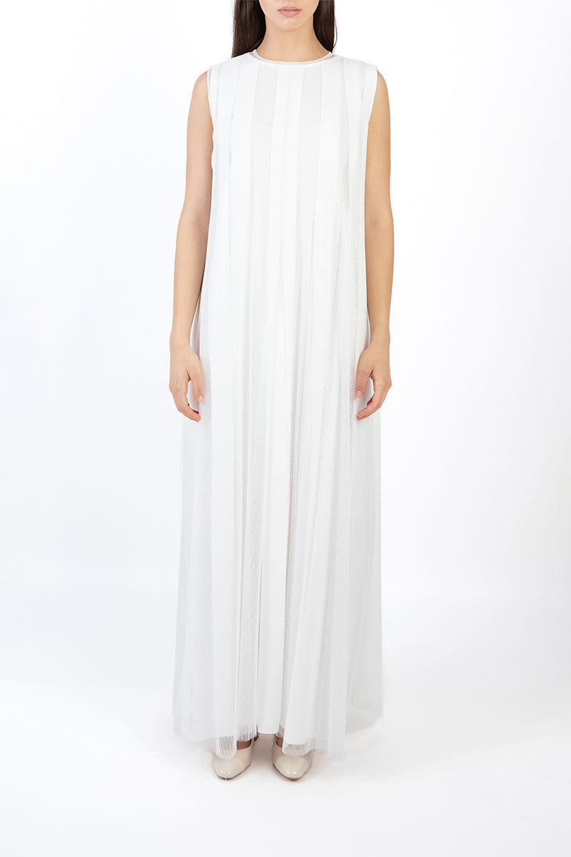 PLEATED DRESS IN WHITE - CULT MIA