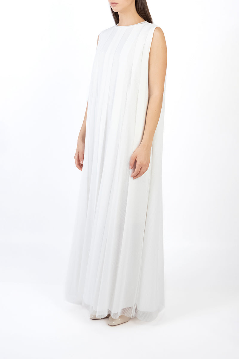 PLEATED DRESS IN WHITE - CULT MIA