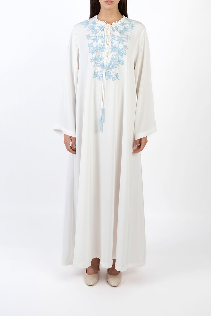 FLORAL EMBELLISHED DRESS IN WHITE - CULT MIA
