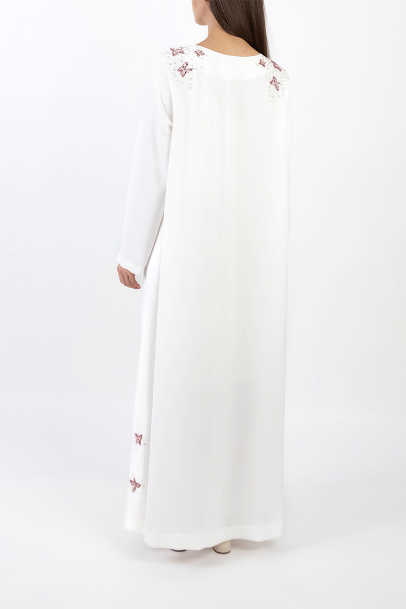ABSTRACT SEQUINS DRESS IN WHITE - CULT MIA