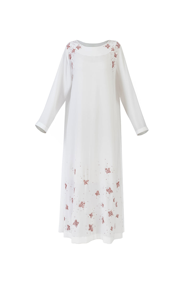 ABSTRACT SEQUINS DRESS IN WHITE - CULT MIA