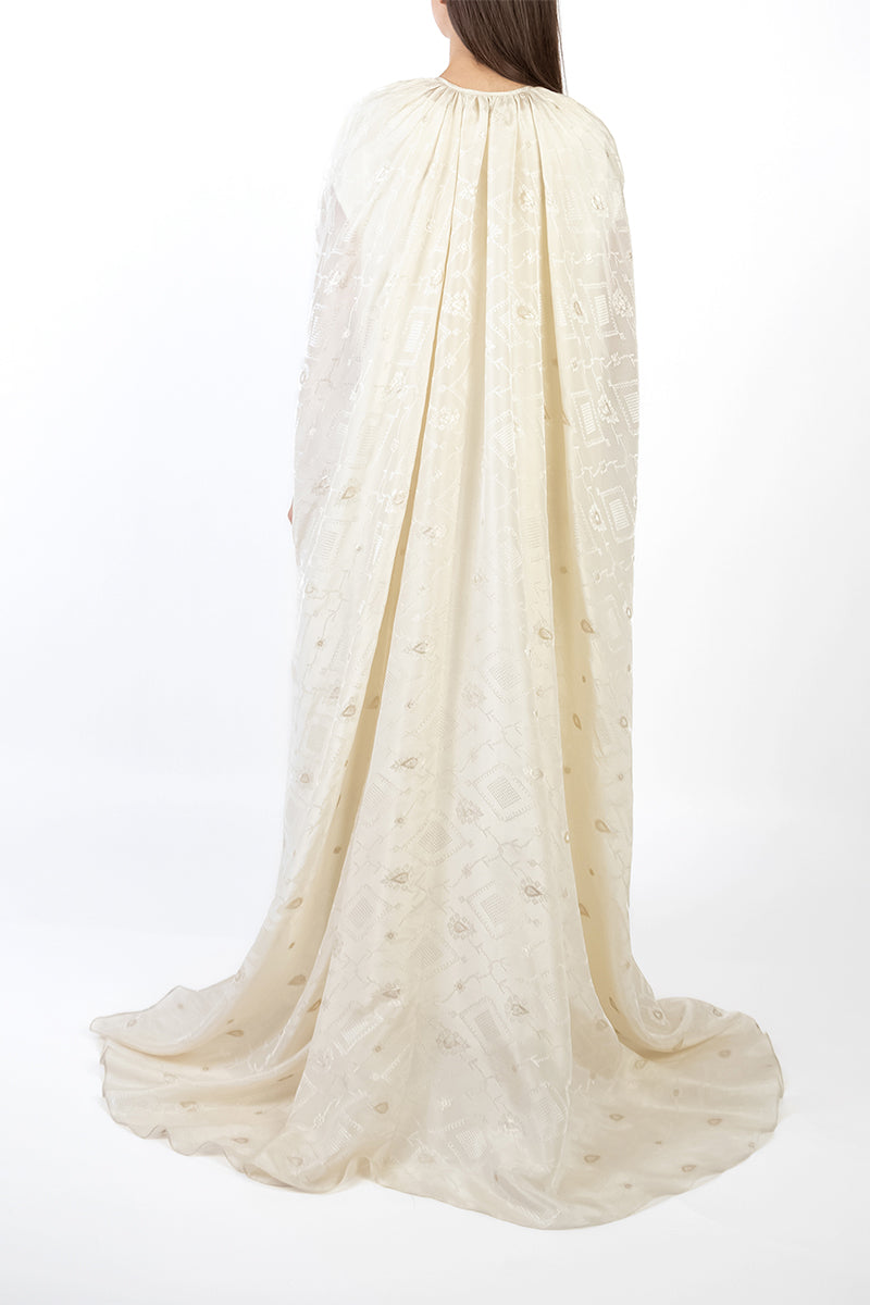 CAPE DRESS IN LIGHT GOLD - CULT MIA