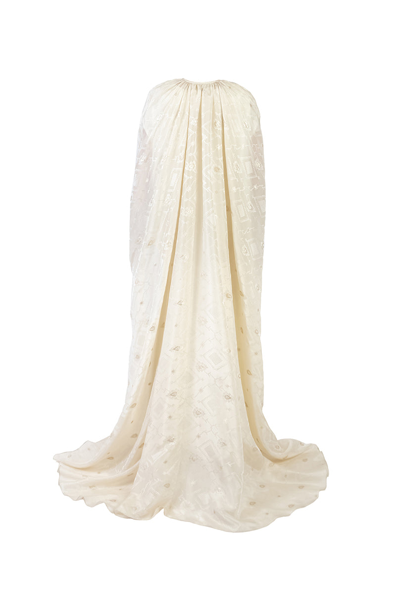 CAPE DRESS IN LIGHT GOLD - CULT MIA