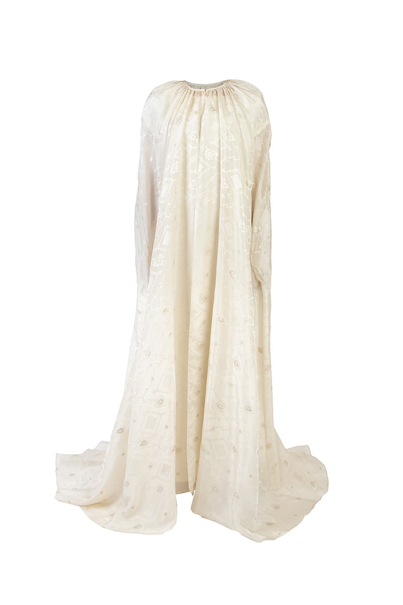 CAPE DRESS IN LIGHT GOLD - CULT MIA