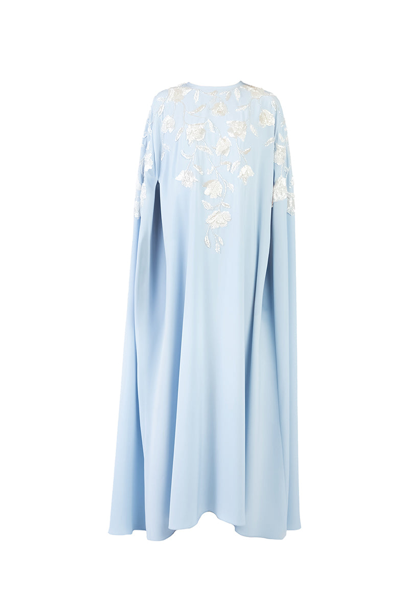 FLORAL EMBELLISED DRESS IN LIGHT BLUE - CULT MIA