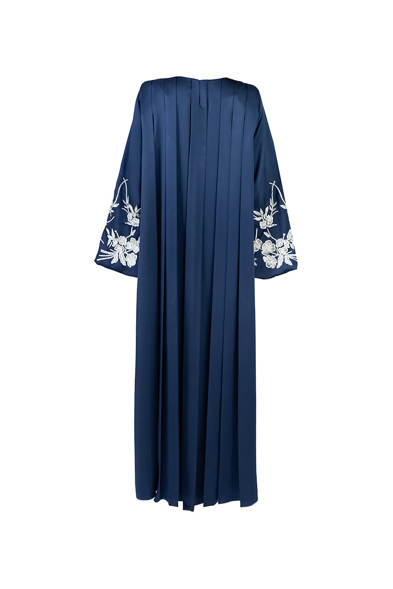 FLORAL EMBROIRDERED DRESS IN NAVY BLUE - CULT MIA