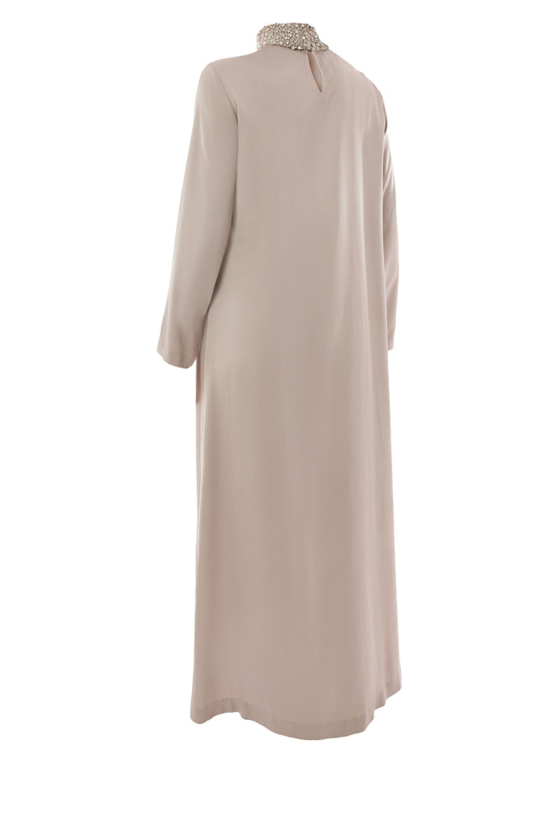 CRYSTAL EMBELLISHED COLLAR DETAIL DRESS - CULT MIA