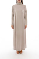 Shatha Essa crystal-embellished collar detail maxi dress showing front view with elegant design and intricate embellishments.