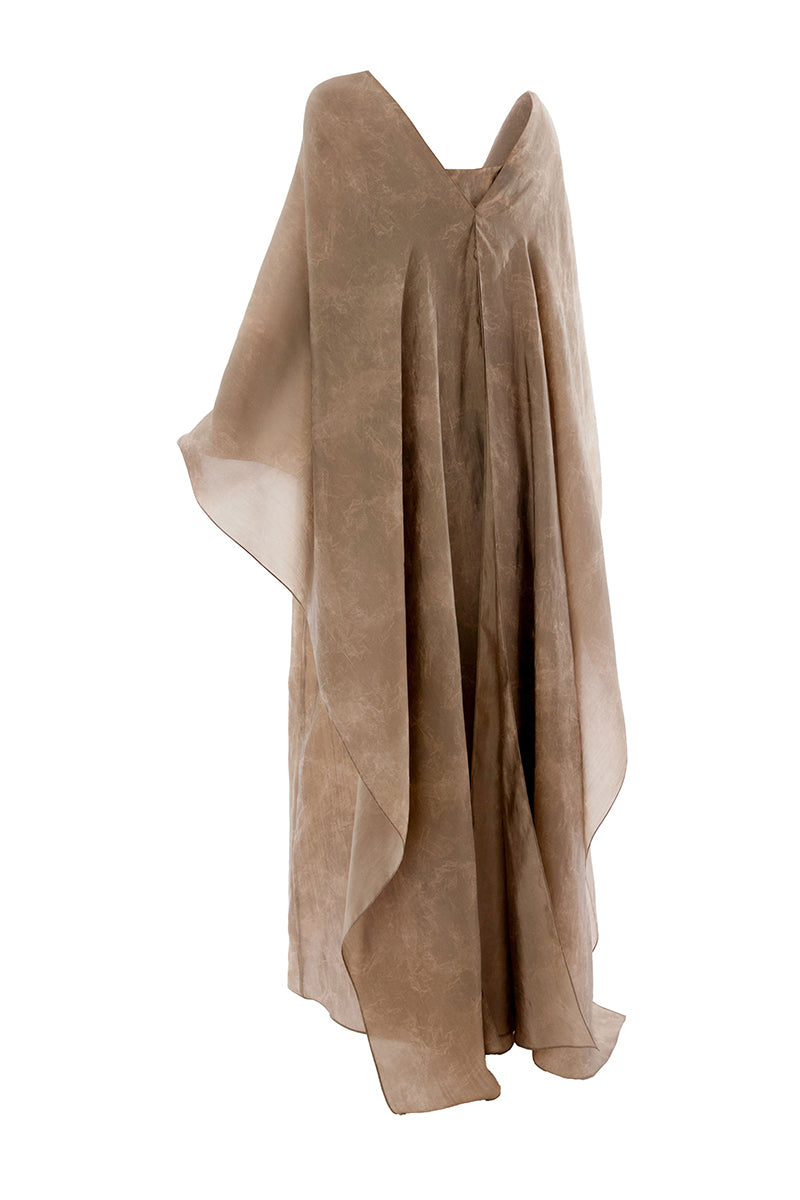 DRAPED DETAIL CAFTAN TOP WITH STRAPPY INNER DRESS - CULT MIA