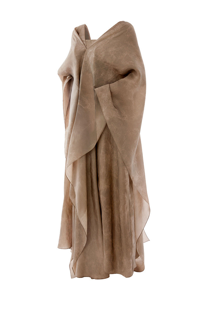 DRAPED DETAIL CAFTAN TOP WITH STRAPPY INNER DRESS - CULT MIA