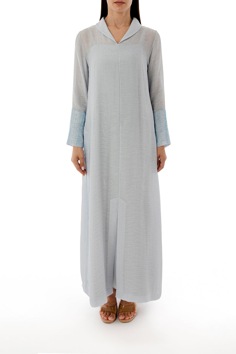 EMBROIDERED SIDE SLIT DETAIL DRESS WITH INNER DRESS - CULT MIA