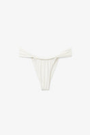 Seaquelle pearl white bikini top and reef bottoms, showcasing a stylish swimwear set with a sleek, modern design.