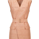 Nude ghost-colored REEZ silk vest by MASTANI, showcasing a sleek, lightweight vest with smooth silk fabric and minimalist design.