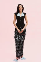 Jenny K Tran Retford Blazer jacket in stylish tailored design, shown in a front view with classic lapels and sleek fit.