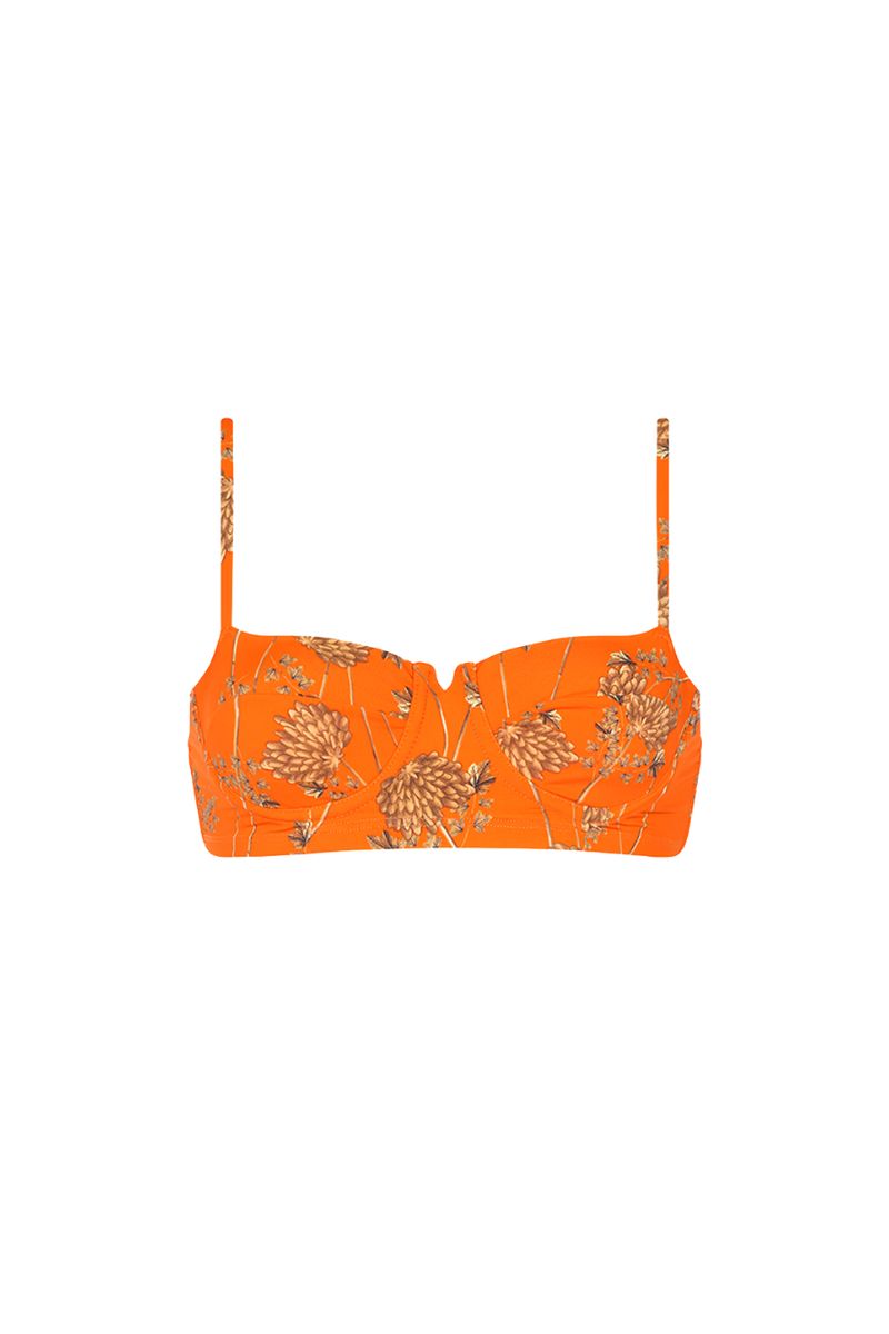 Aguaclara Riad short bikini bustier in vibrant fabric, featuring a fitted design and adjustable straps for a stylish beach look.