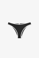 Black ribbed bikini top and bottom set by Seaquelle, featuring a stylish ribbed fabric design.